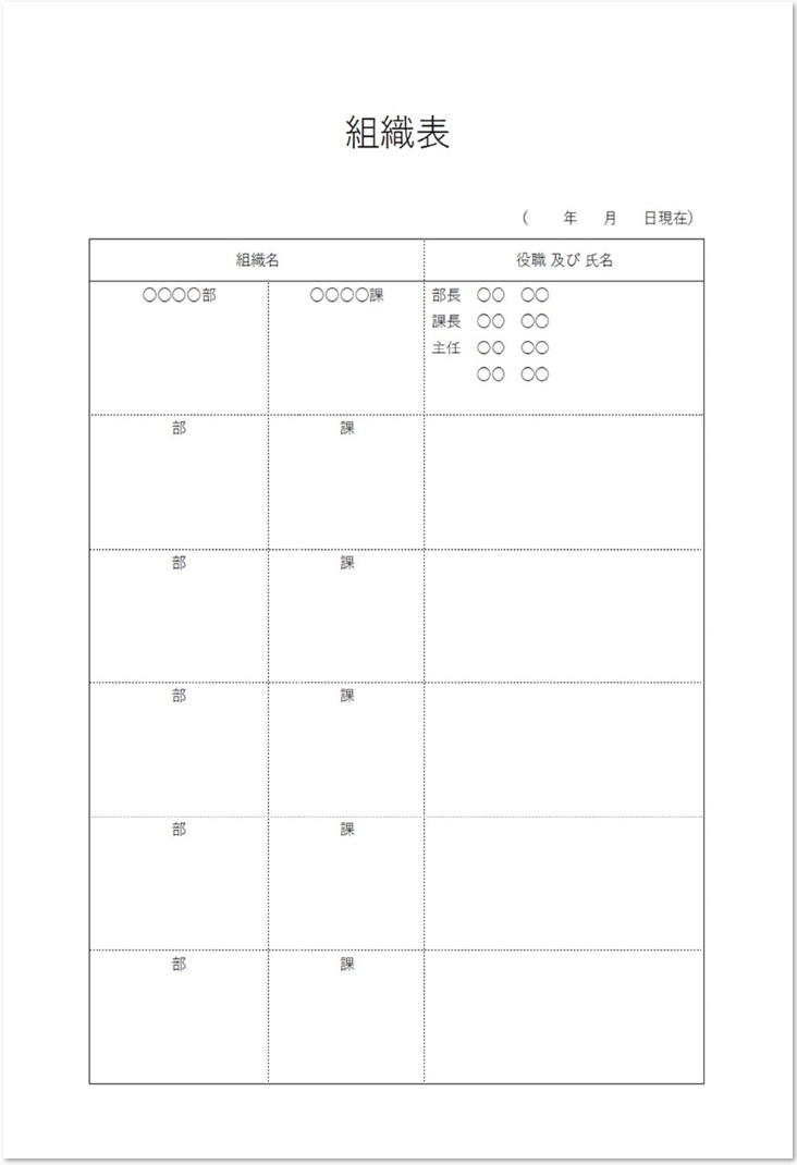 エクセル ワード ｐｄｆの組織表 組織図 シンプル 無料ダウンロード かわいい 雛形 テンプレート素材