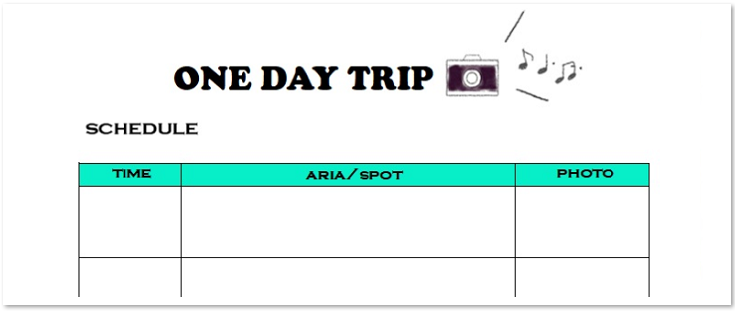 簡単 旅行の日程表 旅程表 Excel Word Pdf 無料ダウンロード かわいい 雛形 テンプレート素材